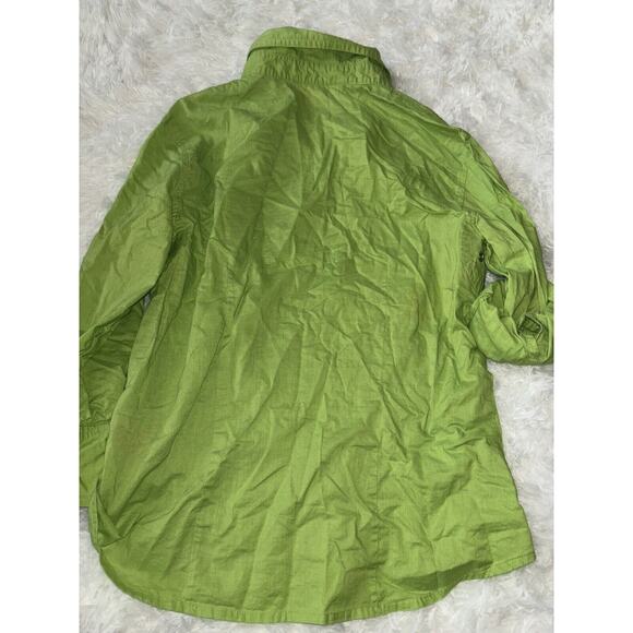 A Line Women’s Sz. 10 Green Roll Up Sleeves Blouse. Cute, Fun - Picture 7 of 9